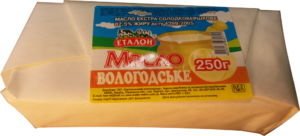 Масло сливочное экстра 82,5% молочного жира вологодское Эталон в пергаменте 0,25кг