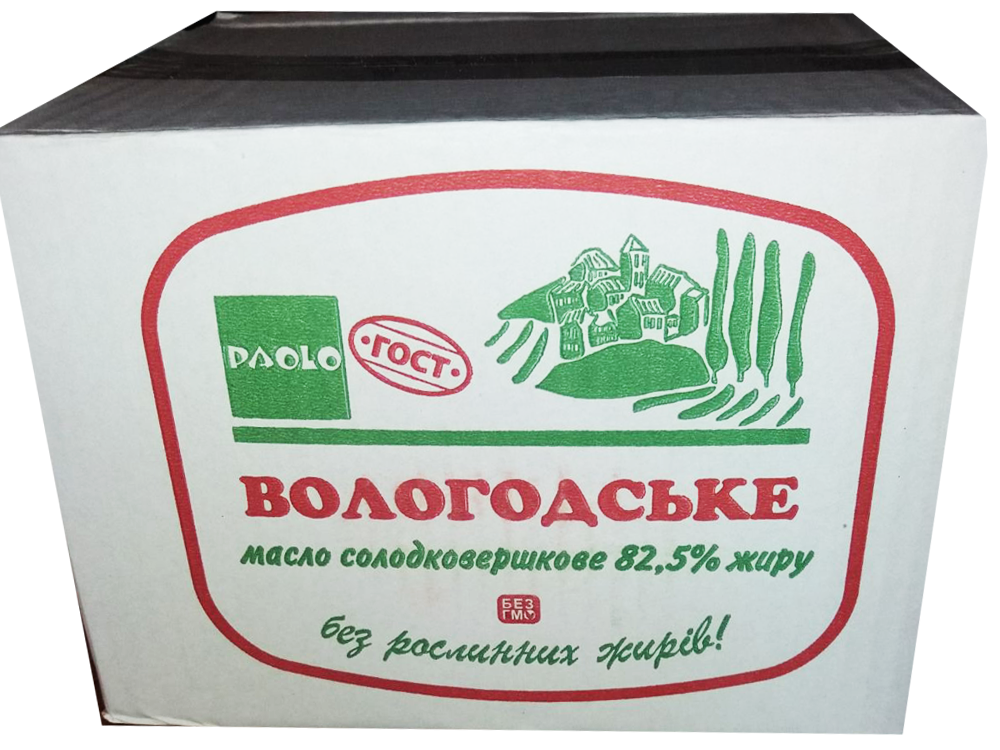 Вкусное масло экстра 82,5% Вологодское ТМ Паоло монолит 5 кг